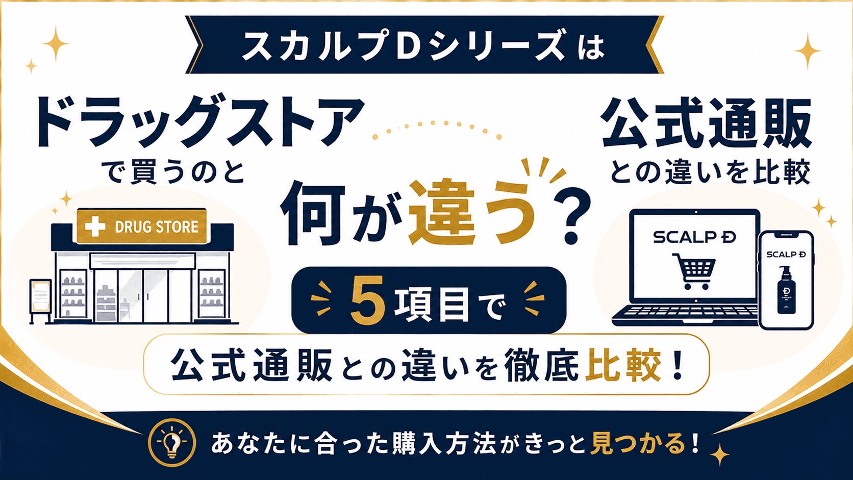 スカルプDシリーズはドラッグストアで買うのと何が違う？5項目で公式通販との違いを比較